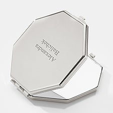 Engraved Silver Compact Mirror - 45912