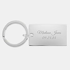 Engraved Nickel Rectangle Keychain    - 45915