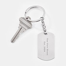 Engraved Nickel Dog Tag Keychain - 45916