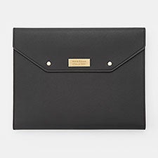 Engraved Black Vegan Leather Envelope Padfolio - 45932