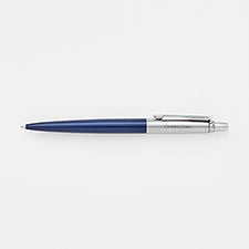Engraved Parker Silver and Royal Blue Jotter Pen - 45936
