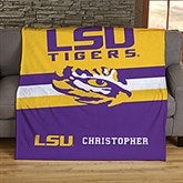 NCAA Louisiana State University Stripe Personalized Blankets - 45963