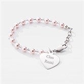Engraved Pink & Sterling Silver Baby Bracelet   - 45988
