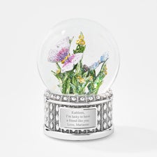 Jeweled Butterfly Engraved Snow Globe - 45992
