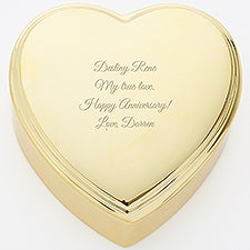 Engraved Gold Heart Keepsake Box - 45998