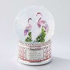 Engraved Jeweled Flamingo Snow Globe - 46033