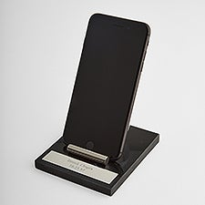 Engraved Black Marble Phone Stand - 46050