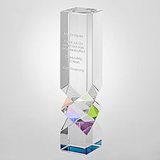 Engraved Diamond Cut Crystal Pillar Recognition Award - 46058