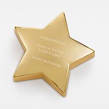Engraved Gold Star Paperweight  - 46063