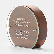 Engraved Wooden & Glass Recognition Award - 46067