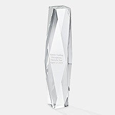 Engraved Faceted Crystal Pillar Award - 46072