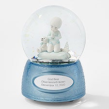 Engraved Praying Baby Boy Snow Globe - 46083