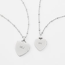 Engraved Stainless Big & Little Heart Locket Set   - 46111