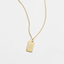 Engraved Gold Dog Tag Necklace - 46118