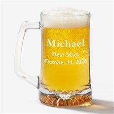 Personalized Glass Beer Mug In Wedding Party Designs - 4612