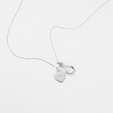 Engraved Sterling Silver Infinity Necklace - 46124
