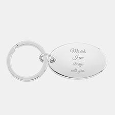 Engraved Silver Oval Keychain - 46144