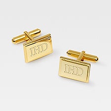 Engraved Gold Sterling Cuff Links - 46154