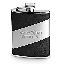 Diagonal Stripe Engraved Flask - 46165