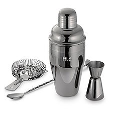 Monogram Engraved Gunmetal Shaker Set - 46168