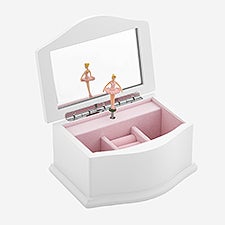 Engraved White Ballerina Jewelry Box - 46176