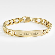 Engraved Gold Over Sterling Silver ID Bracelet - 46187