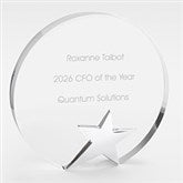 Recogniton Engraved Round Star Glass Award - 46211