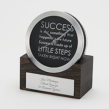 Success Message Engraved Corporate Desk Clock - 46229