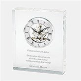 Engraved Message Crystal Skeleton Desk Clock - 46231