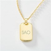Engraved 14K Gold Plated Sterling Silver Dog Tag Necklace - 46258