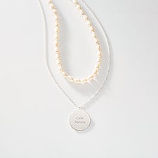 Pearl and Sterling Silver Pendant Necklace Set  - 46261