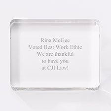 Engraved Crystal Office Paperweight - 46262