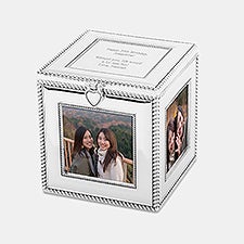 Engraved Silver Cube Frame and Keepsake Box    - 46344