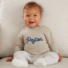 Modern Name Embroidered Baby Sweater  - 46381