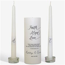 Personalized Faith Hope Love Wedding Unity Candle Set  - 46487D