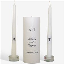 Personalized Monogram Wedding Unity Candle Set  - 46489D