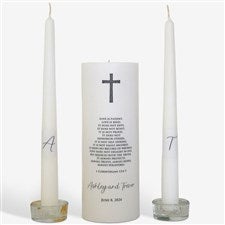 Personalized Cross Wedding Unity Candle Set  - 46490D