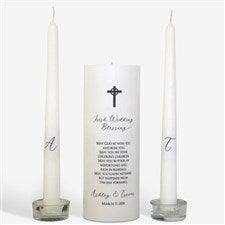 Personalized Irish Cross Wedding Unity Candle Set  - 46492D