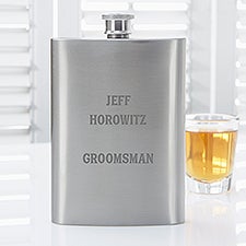 Engraved Stainless Steel 8oz Flask  - 46554