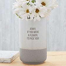 Engraved Cement Flower Vase - 46560