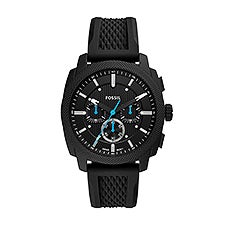 Engraved Fossil Machine Black Watch   - 46598