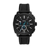 Engraved Fossil Machine Black Watch   - 46598