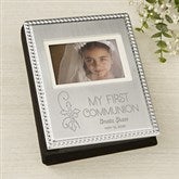 My First Communion Engraved Silver Beaded Mini Photo Album  - 46822