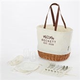 Infinite Love Wedding Embroidered Picnic Basket For Two  - 46855