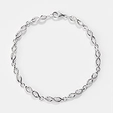 Diamond and Sterling Silver Infinity Bracelet   - 47029