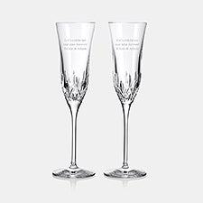Engraved Waterford Lismore Essence Champagne Flute Pair     - 47108