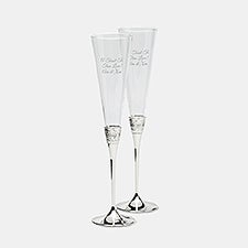 Engraved Vera Wang Wedgwood With Love Silver Flute Pair       - 47115