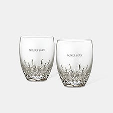 Engraved Waterford Lismore Essence DOF Glass Pair  - 47117