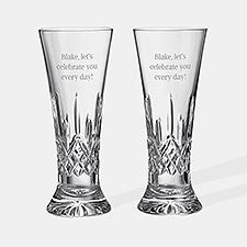 Engraved Waterford Lismore Essence Pilsner Glass Pair - 47118