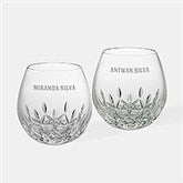 Engraved Waterford Lismore Essence Stemless Red Wine Glass Pair     - 47120